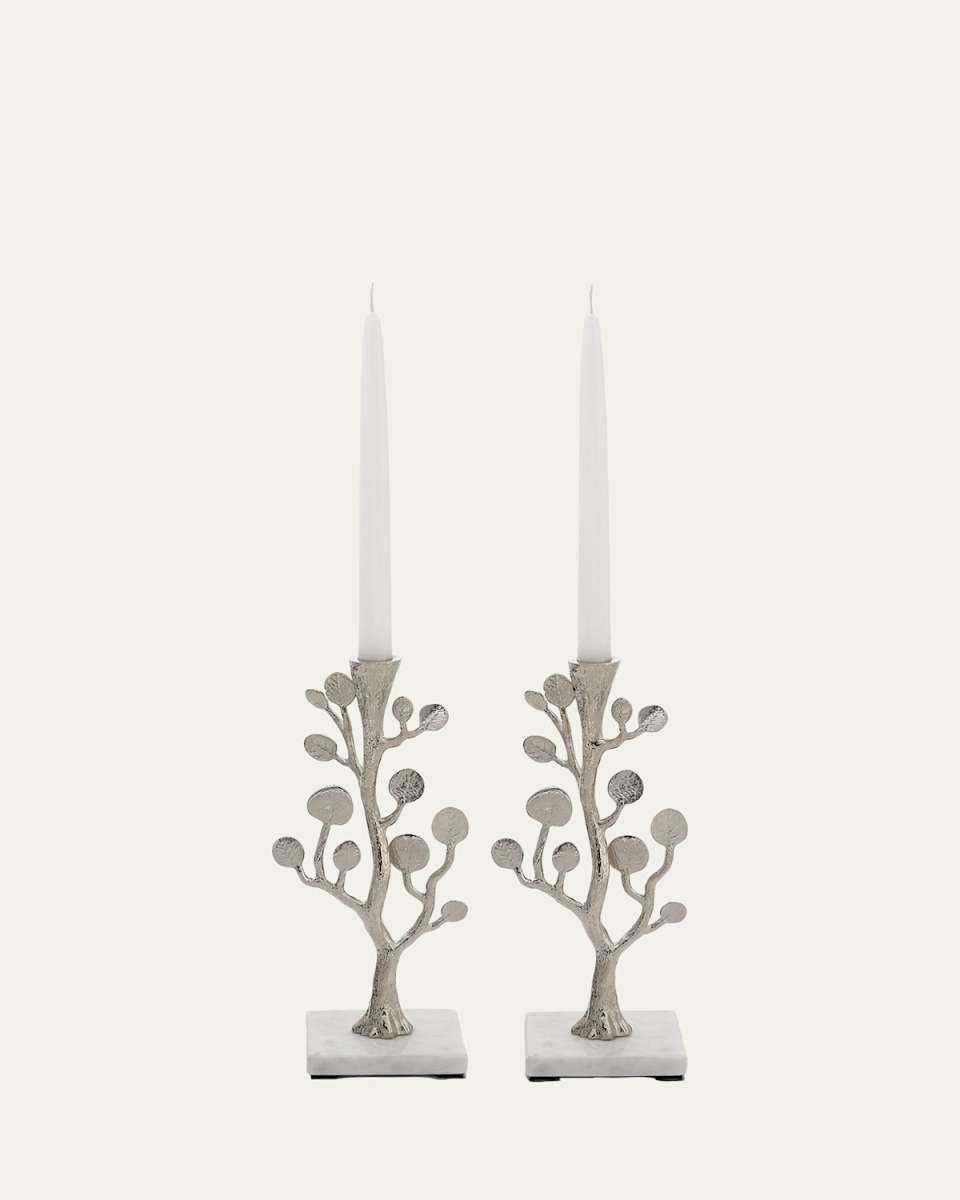 Botanical Leaf Candleholders, Set of 2